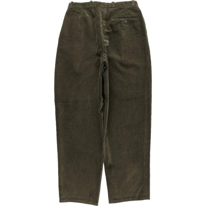 Burton Two-Pleat Wide-Wale Corduroy Pants, Men's Size W30 (approx.) cotton Green type dark green Vintage Second Hand