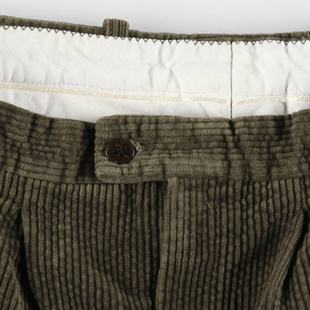 Burton Two-Pleat Wide-Wale Corduroy Pants, Men's Size W30 (approx.) cotton Green type dark green Vintage Second Hand