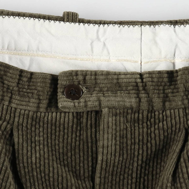 Burton Two-Pleat Wide-Wale Corduroy Pants, Men's Size W30 (approx.) cotton Green type dark green Vintage Second Hand