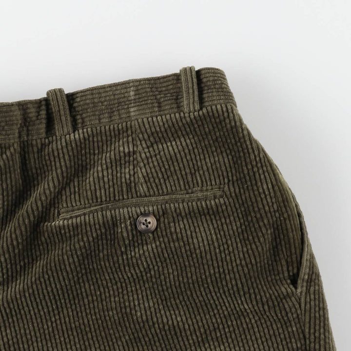 Burton Two-Pleat Wide-Wale Corduroy Pants, Men's Size W30 (approx.) cotton Green type dark green Vintage Second Hand