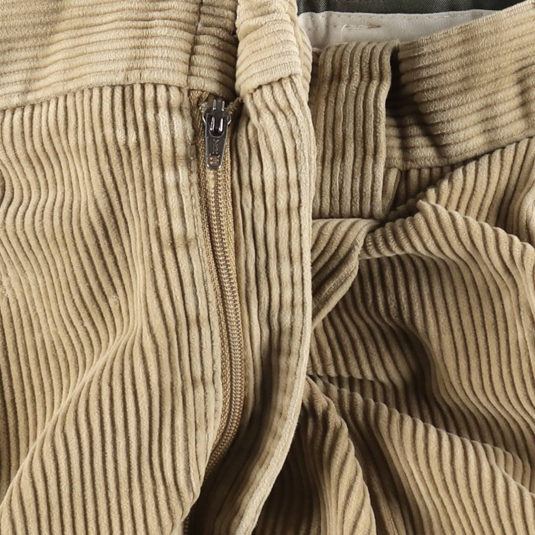 LLBean corduroy pants for men, size W34 (approx.), wide wale, two pleats. cotton Beige type Vintage Second Hand