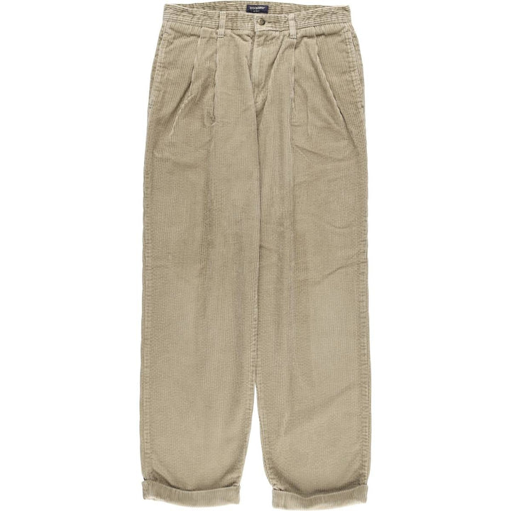 DOCKERS khakis two-pleat wide-wale corduroy pants, men's size W31 (approx.) cotton Beige type Vintage Second Hand