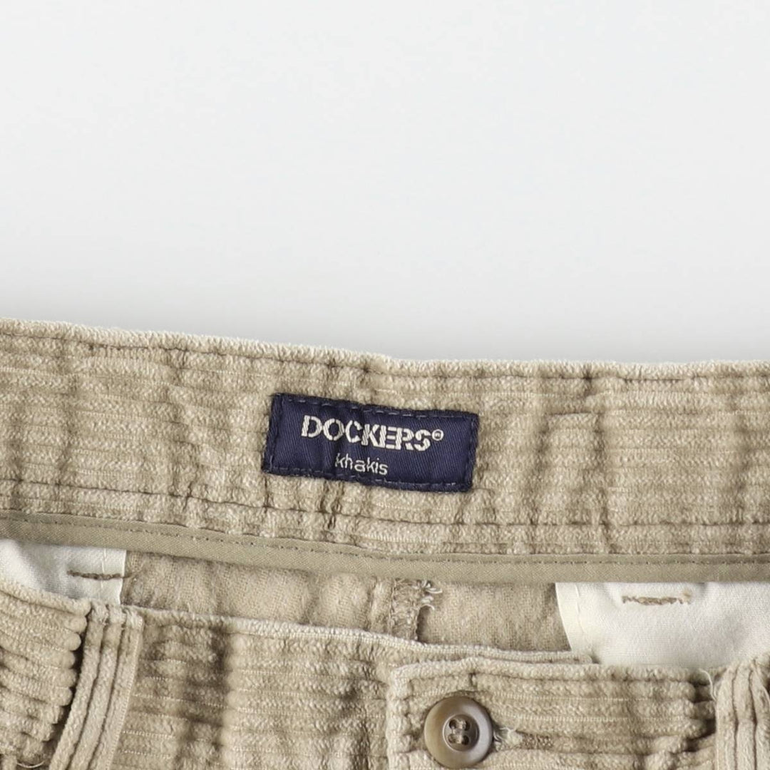 DOCKERS khakis two-pleat wide-wale corduroy pants, men's size W31 (approx.) cotton Beige type Vintage Second Hand