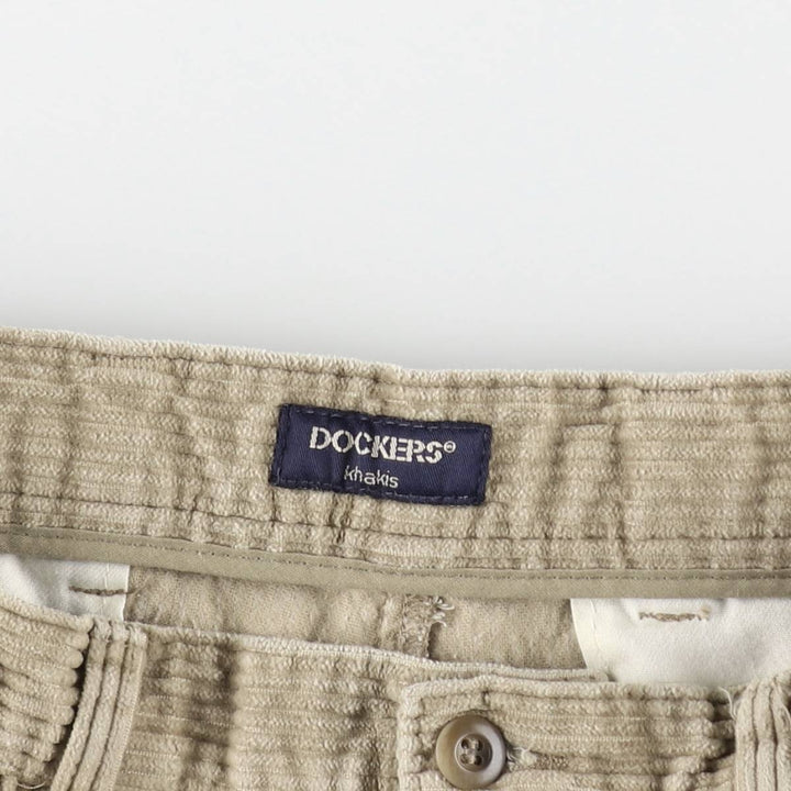 DOCKERS khakis two-pleat wide-wale corduroy pants, men's size W31 (approx.) cotton Beige type Vintage Second Hand