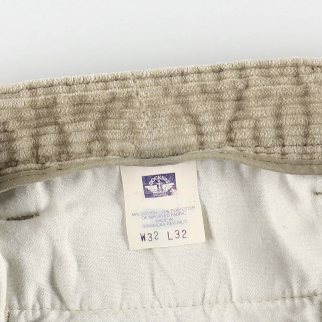 DOCKERS khakis two-pleat wide-wale corduroy pants, men's size W31 (approx.) cotton Beige type Vintage Second Hand