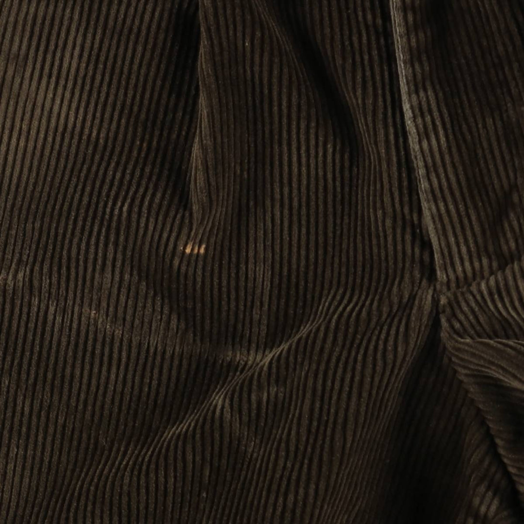 LLBean wide-wale corduroy pants with two pleats, men's size W33 (approx.) cotton Khaki type brown Vintage Second Hand