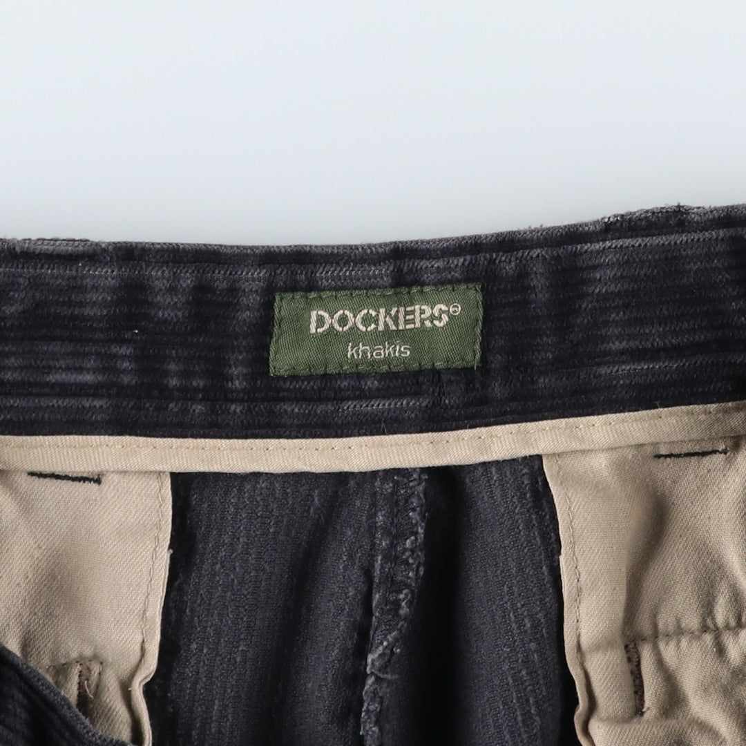 90'S Dockers khakis corduroy pants, men's size W33 (approx.), vintage. cotton black type Vintage Second Hand