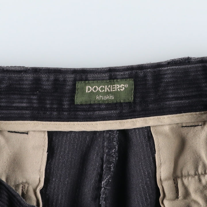 90'S Dockers khakis corduroy pants, men's size W33 (approx.), vintage. cotton black type Vintage Second Hand