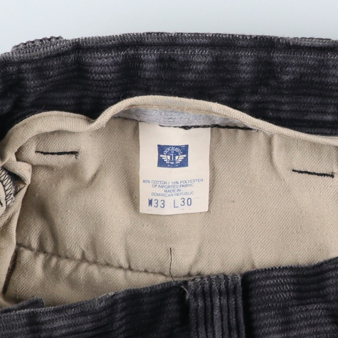 90'S Dockers khakis corduroy pants, men's size W33 (approx.), vintage. cotton black type Vintage Second Hand