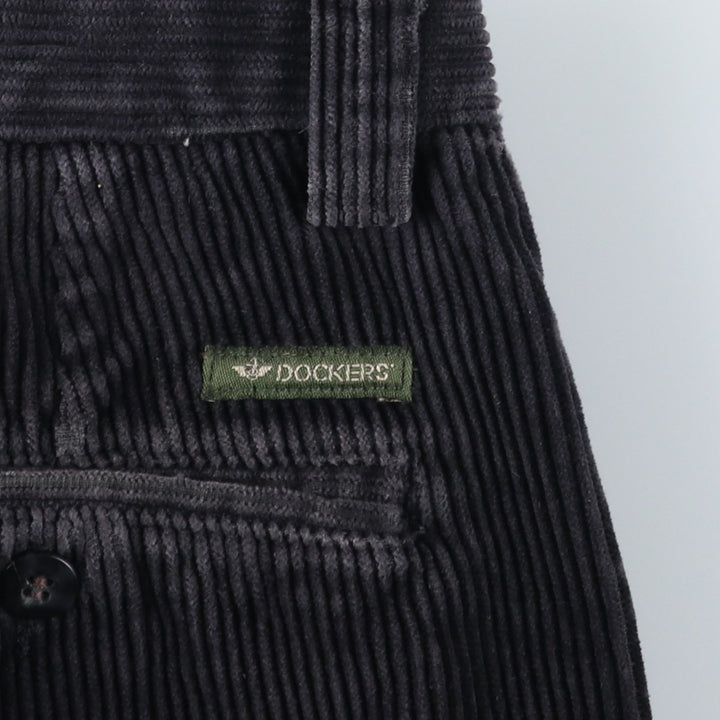 90'S Dockers khakis corduroy pants, men's size W33 (approx.), vintage. cotton black type Vintage Second Hand