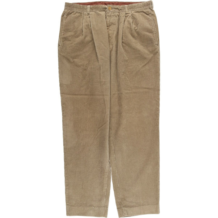 GB PEDRINI Two-Pleat Corduroy Pants, Made in Italy, Men's Size W34 (approx.), Vintage unclear Beige type Vintage Second Hand