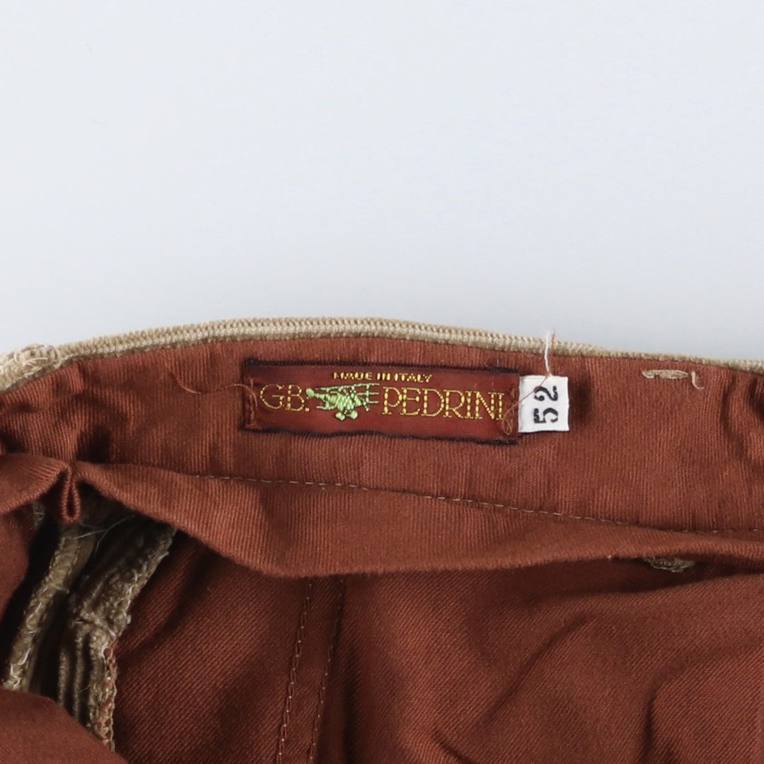 GB PEDRINI Two-Pleat Corduroy Pants, Made in Italy, Men's Size W34 (approx.), Vintage unclear Beige type Vintage Second Hand
