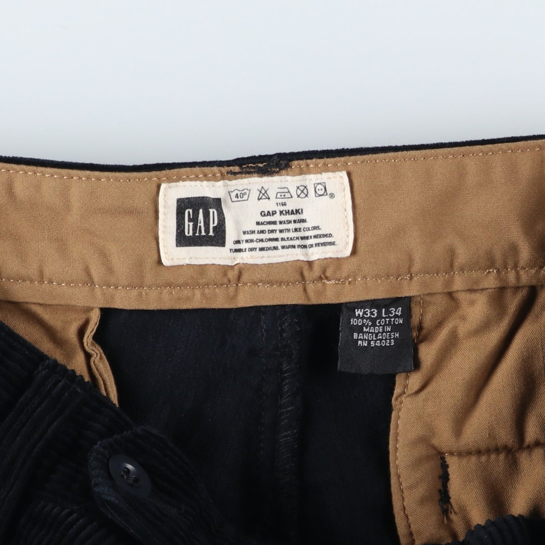 2000'S GAP Khaki Corduroy Pants, Men's W32 (approx.) cotton navy blue type Vintage Second Hand