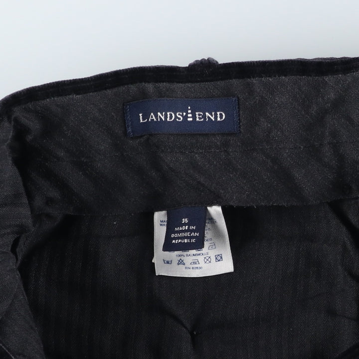 Lands' End corduroy pants, men's size W35 (approx.) cotton navy blue type Vintage Second Hand