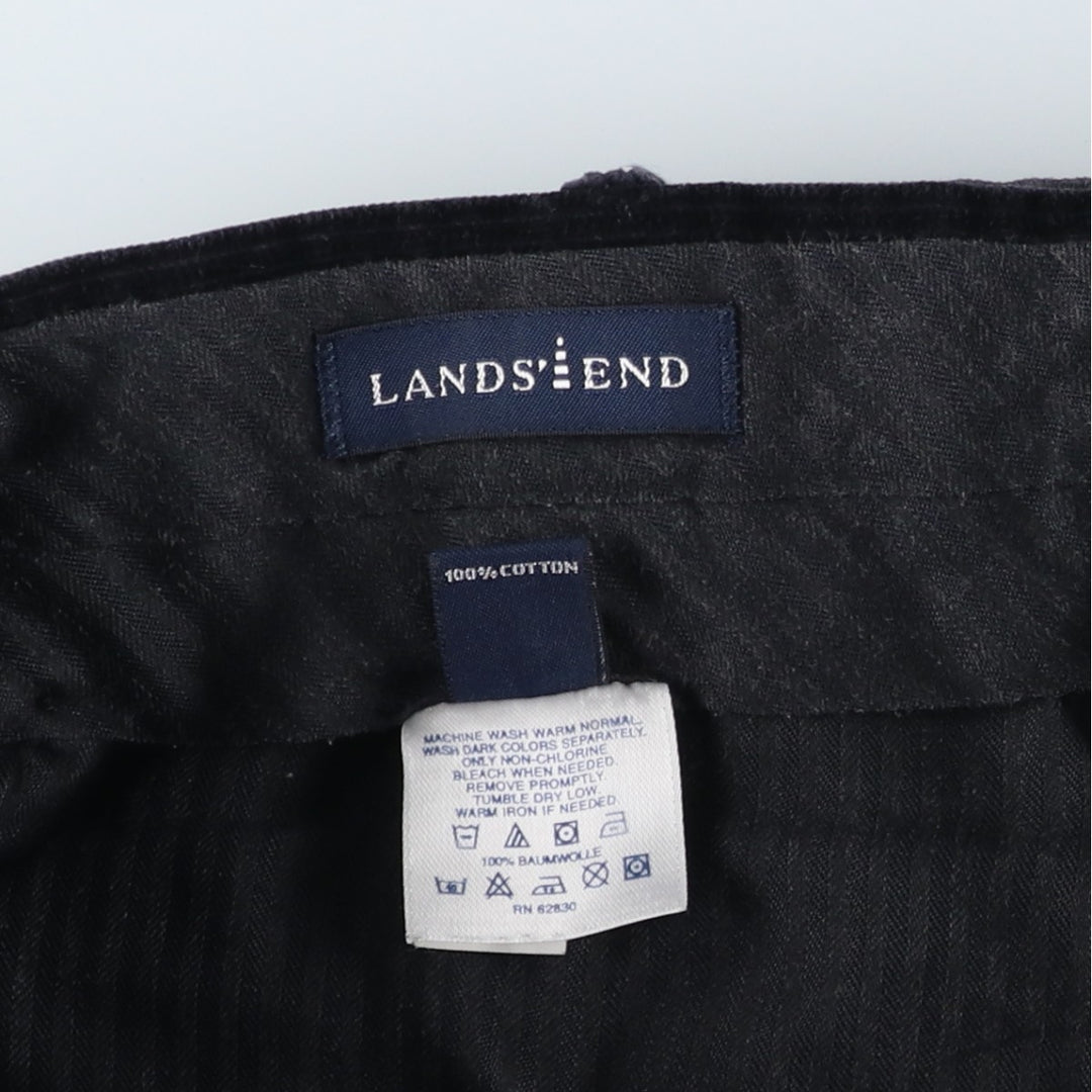 Lands' End corduroy pants, men's size W35 (approx.) cotton navy blue type Vintage Second Hand