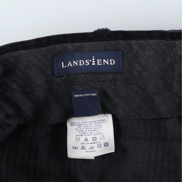 Lands' End corduroy pants, men's size W35 (approx.) cotton navy blue type Vintage Second Hand
