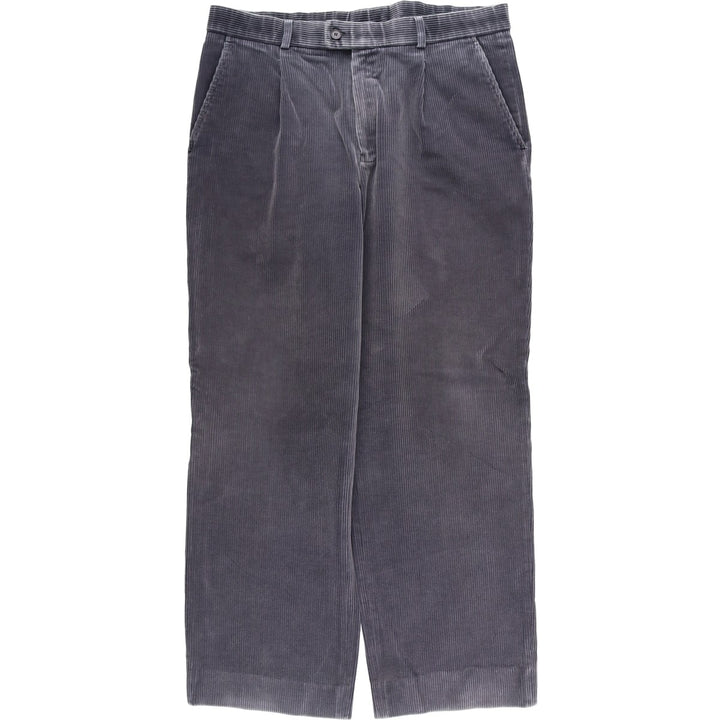 Lacoste corduroy pants with one pleat, men's size W35 (approx.) cotton gray type Vintage Second Hand