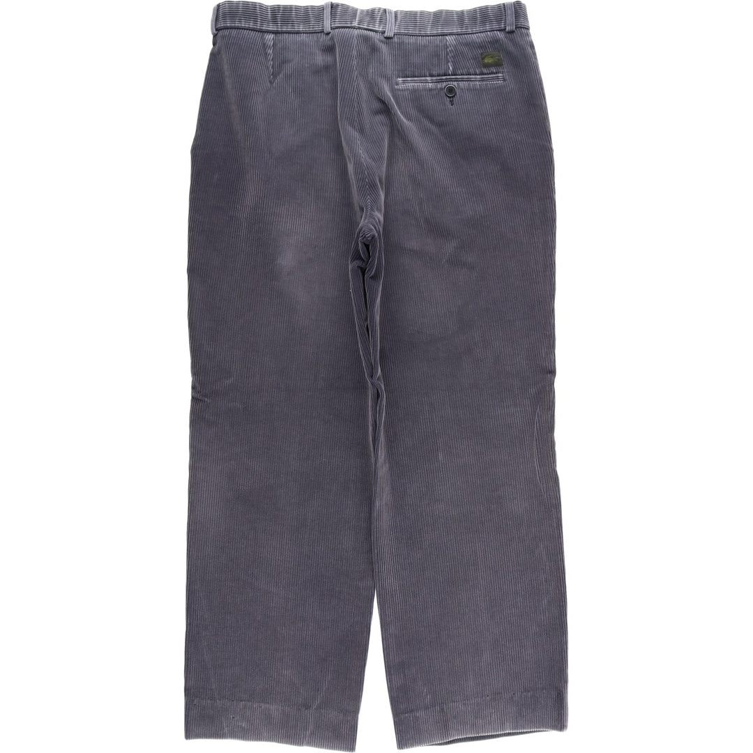 Lacoste corduroy pants with one pleat, men's size W35 (approx.) cotton gray type Vintage Second Hand