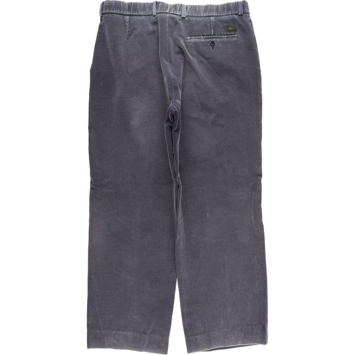 Lacoste corduroy pants with one pleat, men's size W35 (approx.) cotton gray type Vintage Second Hand