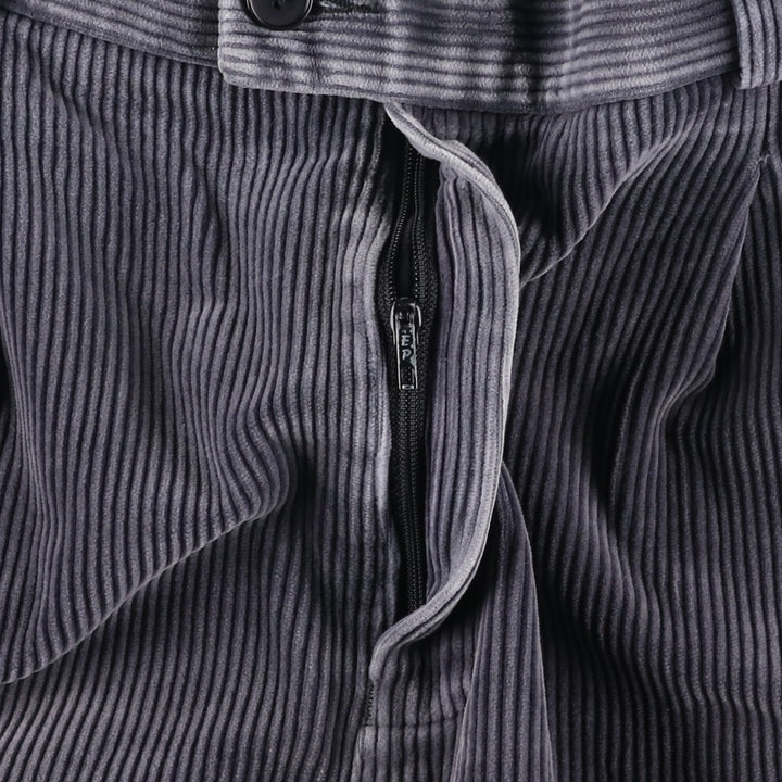 Lacoste corduroy pants with one pleat, men's size W35 (approx.) cotton gray type Vintage Second Hand