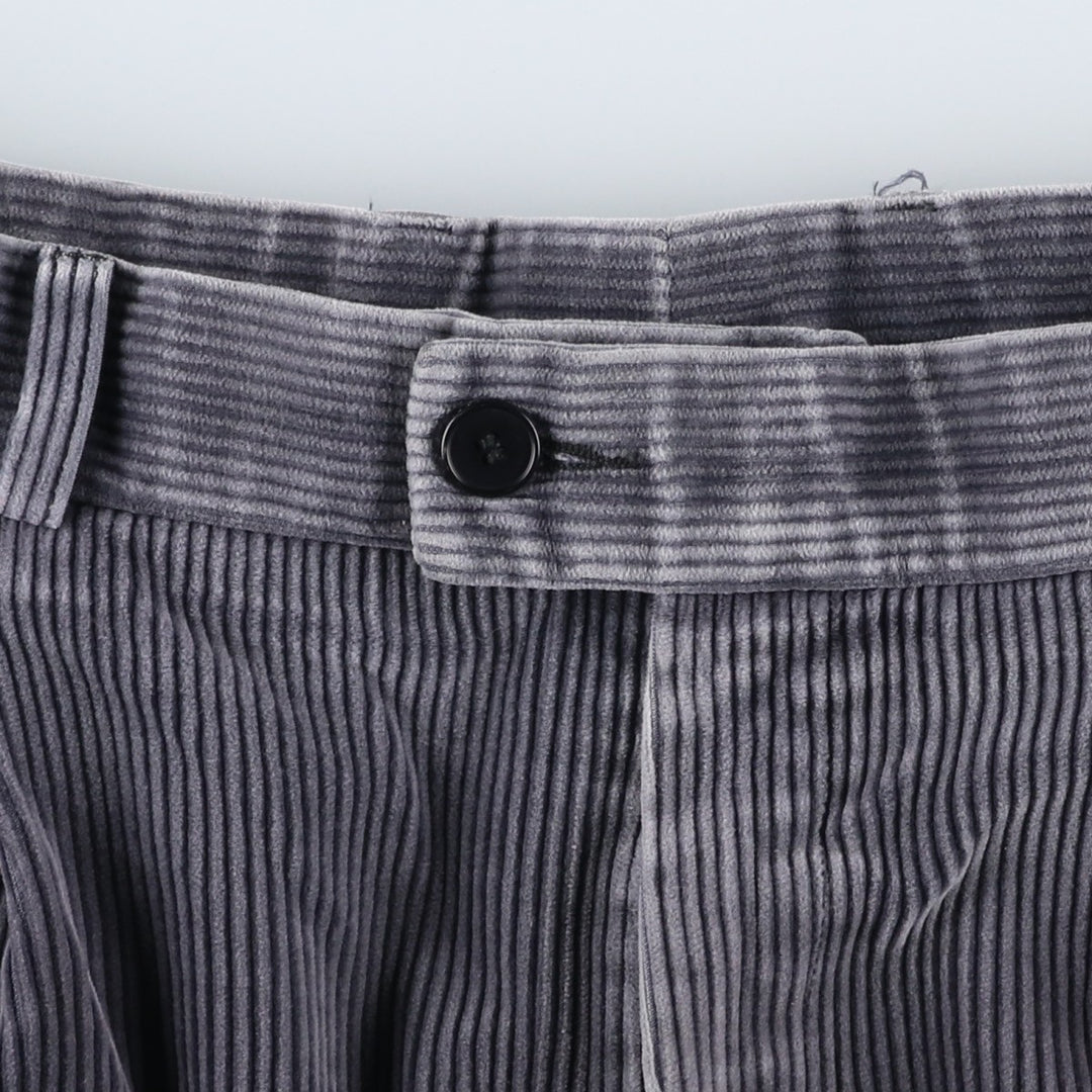 Lacoste corduroy pants with one pleat, men's size W35 (approx.) cotton gray type Vintage Second Hand