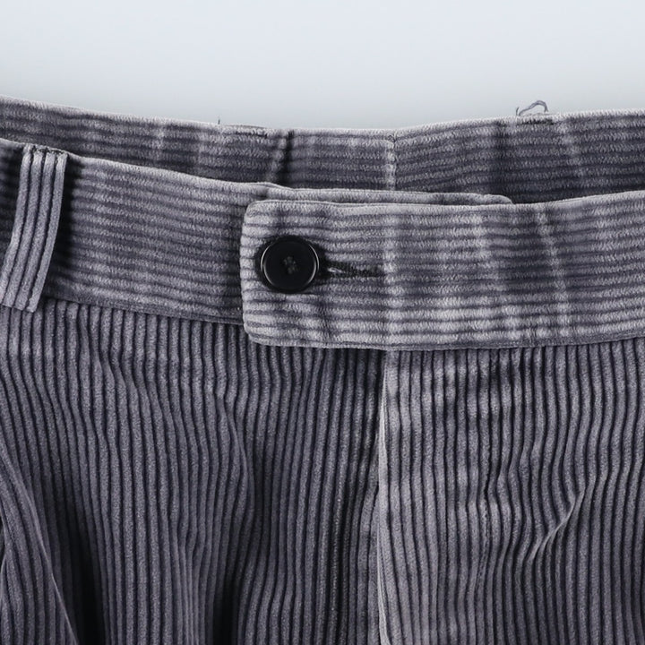 Lacoste corduroy pants with one pleat, men's size W35 (approx.) cotton gray type Vintage Second Hand