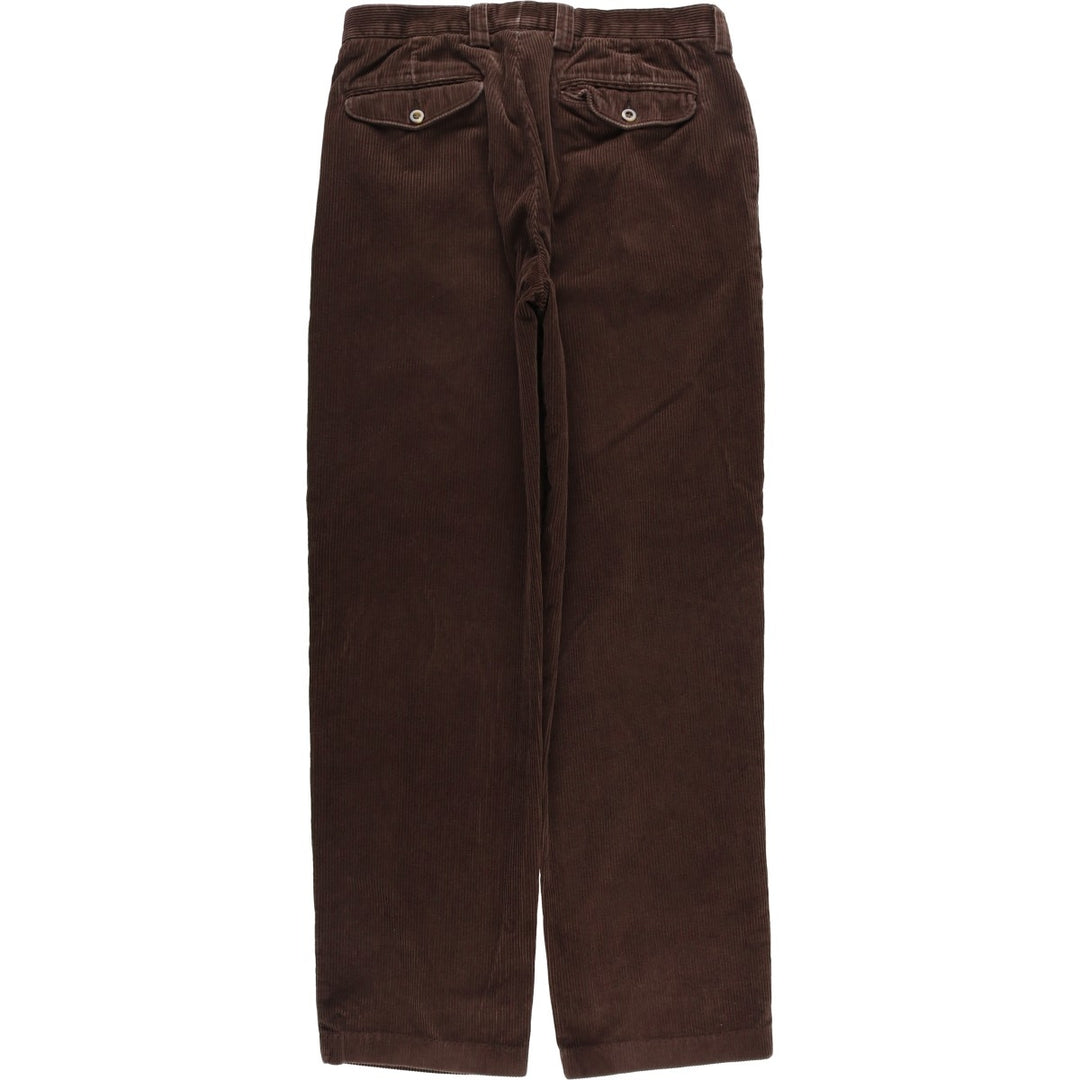 90s-00'S LLBean Two-pleat Corduroy Pants, Men's, Size W34 cotton brown type Vintage Second Hand