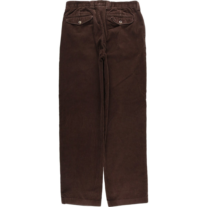 90s-00'S LLBean Two-pleat Corduroy Pants, Men's, Size W34 cotton brown type Vintage Second Hand