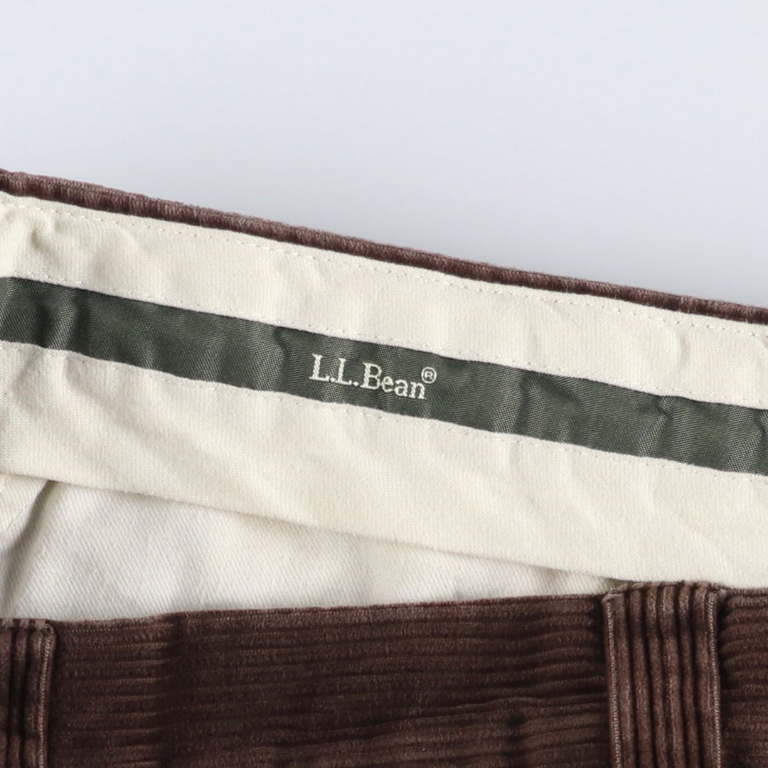 90s-00'S LLBean Two-pleat Corduroy Pants, Men's, Size W34 cotton brown type Vintage Second Hand