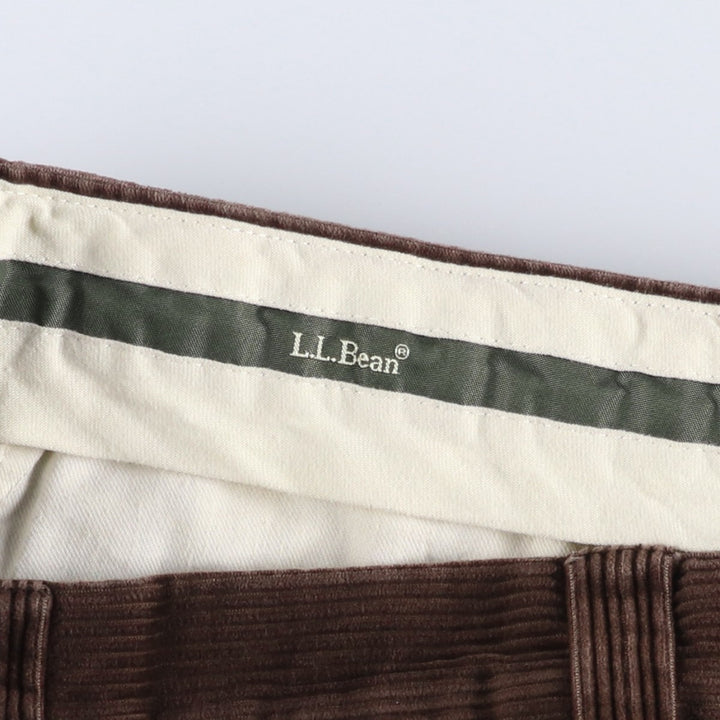 90s-00'S LLBean Two-pleat Corduroy Pants, Men's, Size W34 cotton brown type Vintage Second Hand