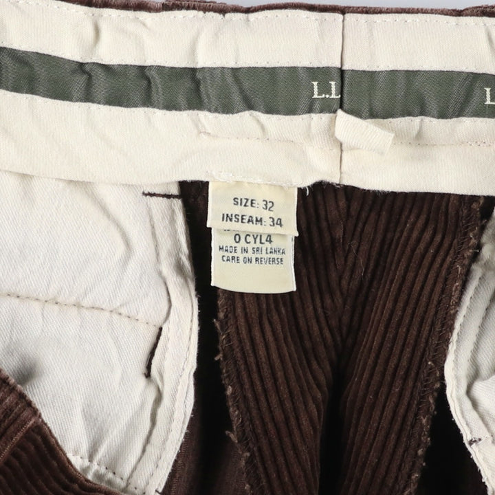 90s-00'S LLBean Two-pleat Corduroy Pants, Men's, Size W34 cotton brown type Vintage Second Hand