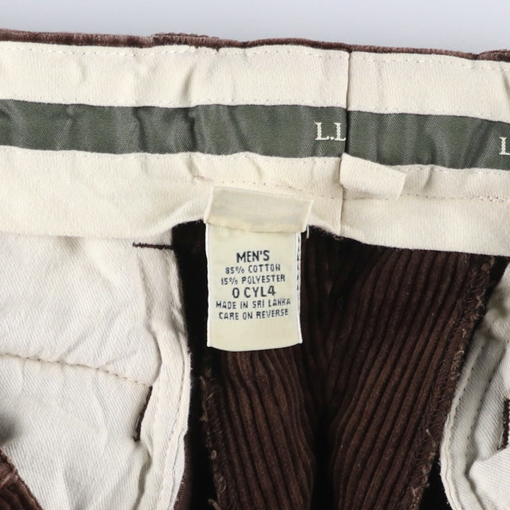 90s-00'S LLBean Two-pleat Corduroy Pants, Men's, Size W34 cotton brown type Vintage Second Hand