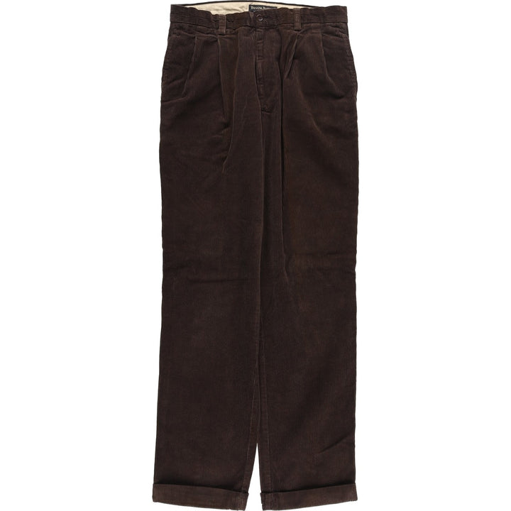 Banana Republic SMITHFIELD Two-Pleat Corduroy Pants, Men's Size W32 (approx.) cotton brown type Vintage Second Hand