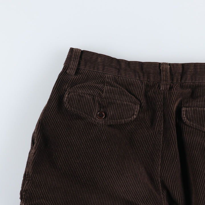 Banana Republic SMITHFIELD Two-Pleat Corduroy Pants, Men's Size W32 (approx.) cotton brown type Vintage Second Hand