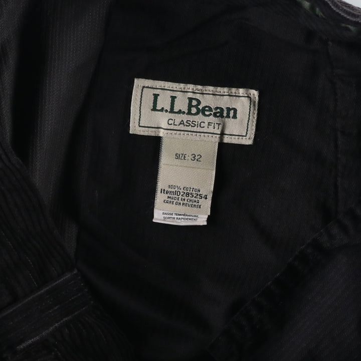 90s-00'S LLBean Classic Fit Corduroy Pants, Men's W33 (approx.) cotton black type Vintage Second Hand