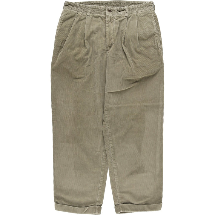 Brooks Brothers two-pleat corduroy pants, men's size W34 (approx.) cotton gray type Vintage Second Hand