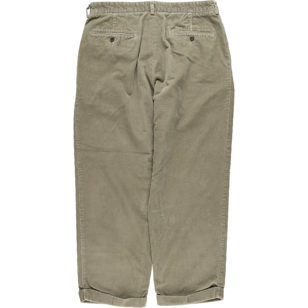 Brooks Brothers two-pleat corduroy pants, men's size W34 (approx.) cotton gray type Vintage Second Hand