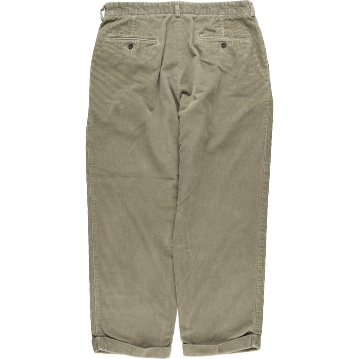 Brooks Brothers two-pleat corduroy pants, men's size W34 (approx.) cotton gray type Vintage Second Hand