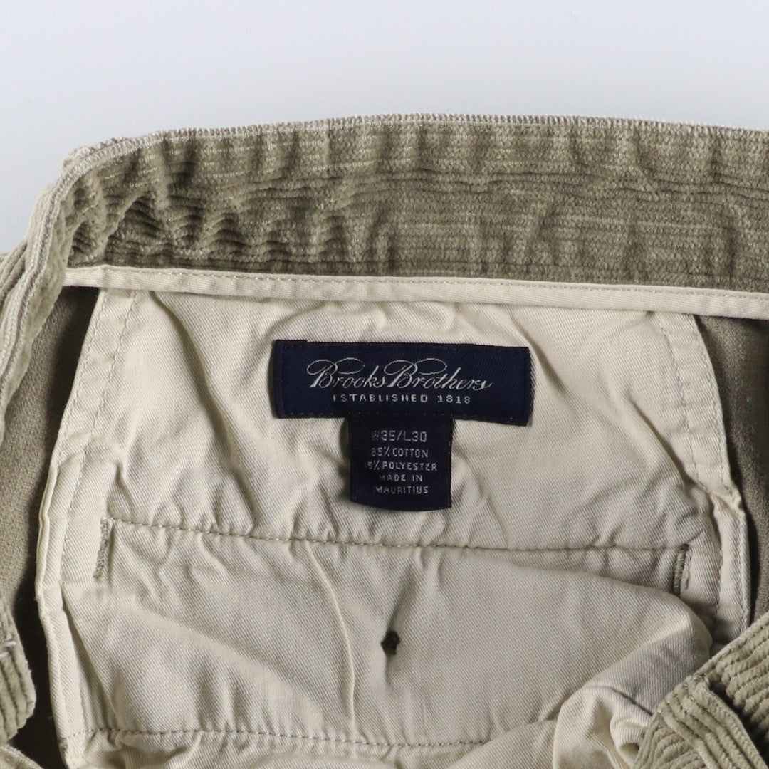 Brooks Brothers two-pleat corduroy pants, men's size W34 (approx.) cotton gray type Vintage Second Hand