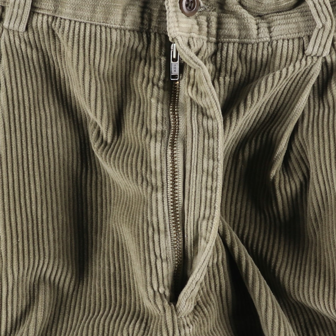 Brooks Brothers two-pleat corduroy pants, men's size W34 (approx.) cotton gray type Vintage Second Hand