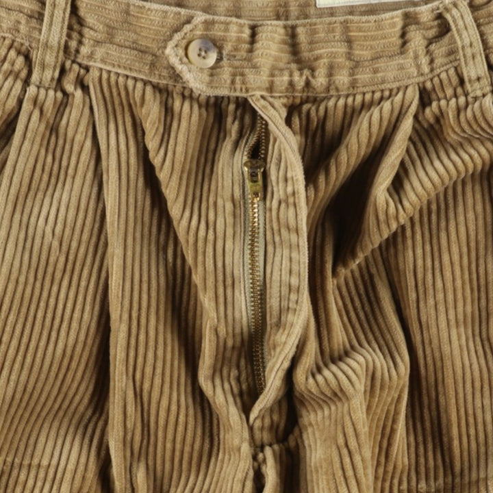 Eddie Bauer Two-Puck Wide-Rib Corduroy Pants, Men's Size 34 cotton Khaki type Vintage Second Hand