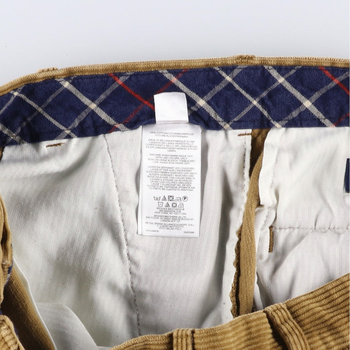 Brooks Brothers 346 Corduroy Pants for Men, W34 equivalent cotton brown type Vintage Second Hand