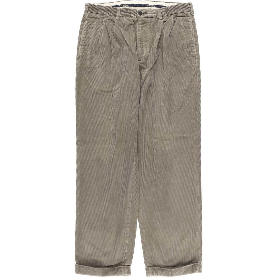 Brooks Brothers ELLIOT Two-pleat Corduroy Pants for Men, W36 cotton gray type Vintage Second Hand