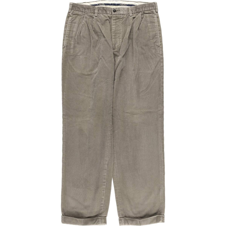 Brooks Brothers ELLIOT Two-pleat Corduroy Pants for Men, W36 cotton gray type Vintage Second Hand