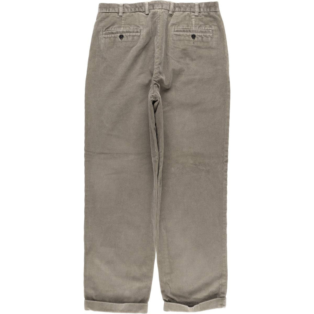 Brooks Brothers ELLIOT Two-pleat Corduroy Pants for Men, W36 cotton gray type Vintage Second Hand