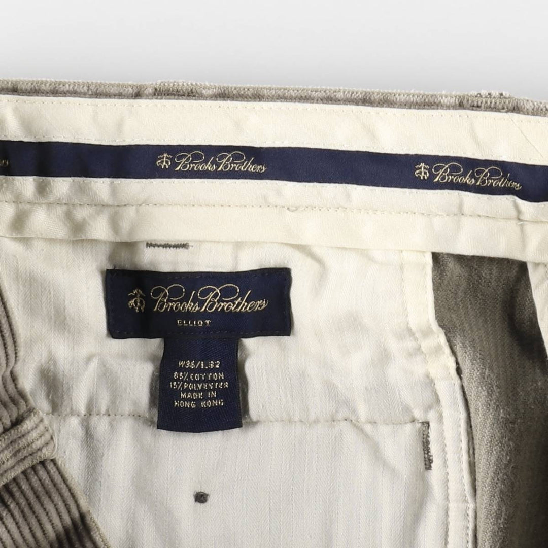 Brooks Brothers ELLIOT Two-pleat Corduroy Pants for Men, W36 cotton gray type Vintage Second Hand