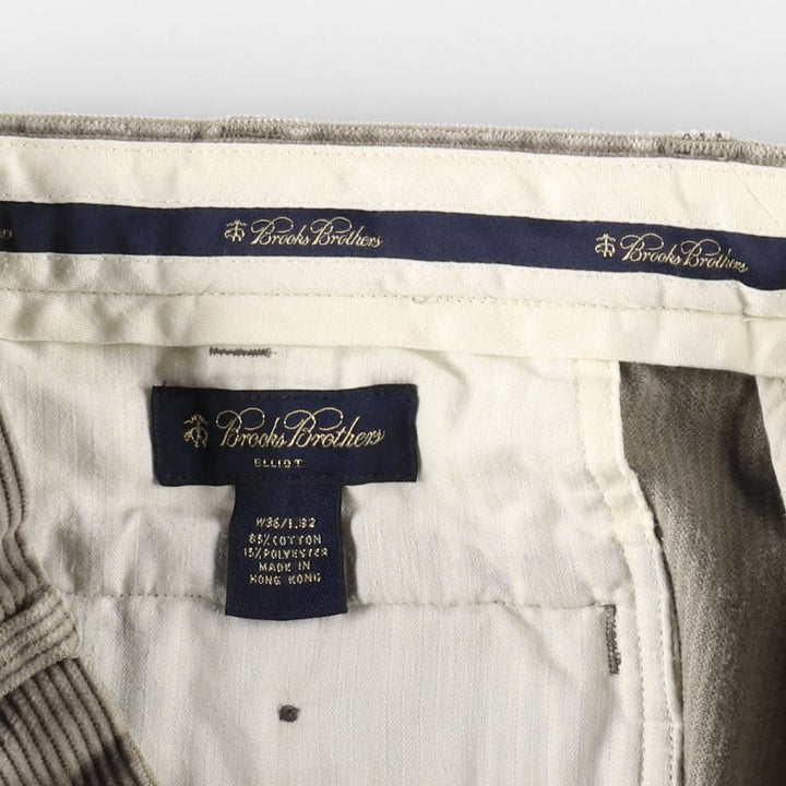 Brooks Brothers ELLIOT Two-pleat Corduroy Pants for Men, W36 cotton gray type Vintage Second Hand