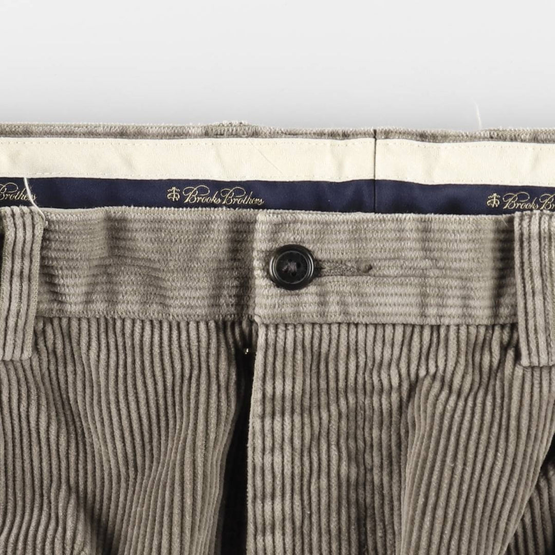 Brooks Brothers ELLIOT Two-pleat Corduroy Pants for Men, W36 cotton gray type Vintage Second Hand