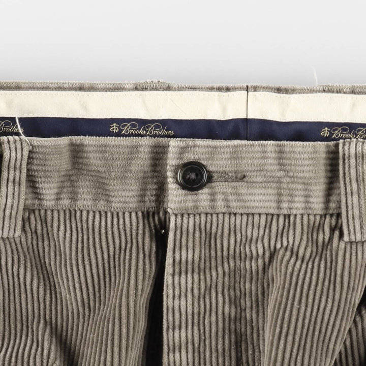 Brooks Brothers ELLIOT Two-pleat Corduroy Pants for Men, W36 cotton gray type Vintage Second Hand