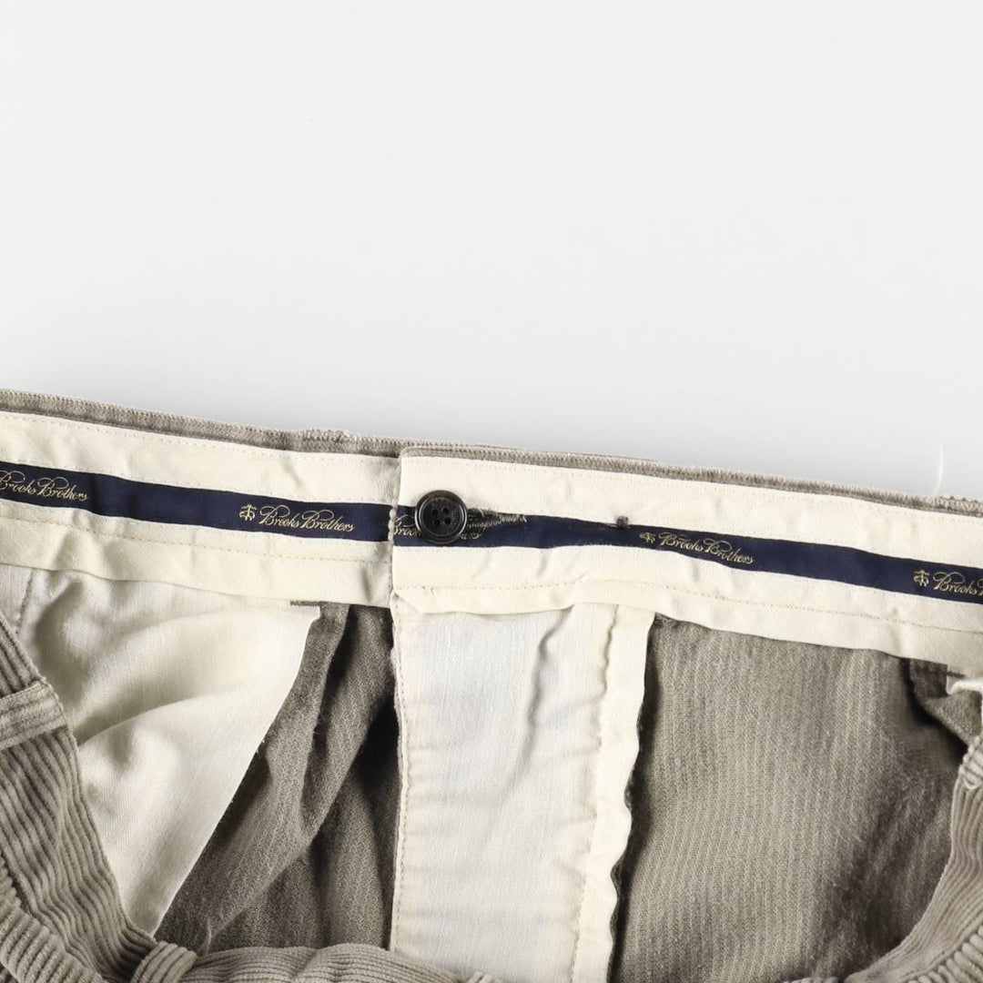 Brooks Brothers ELLIOT Two-pleat Corduroy Pants for Men, W36 cotton gray type Vintage Second Hand